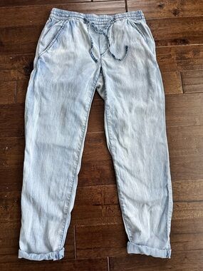 Lou & Grey light blue elastic waist denim joggers
